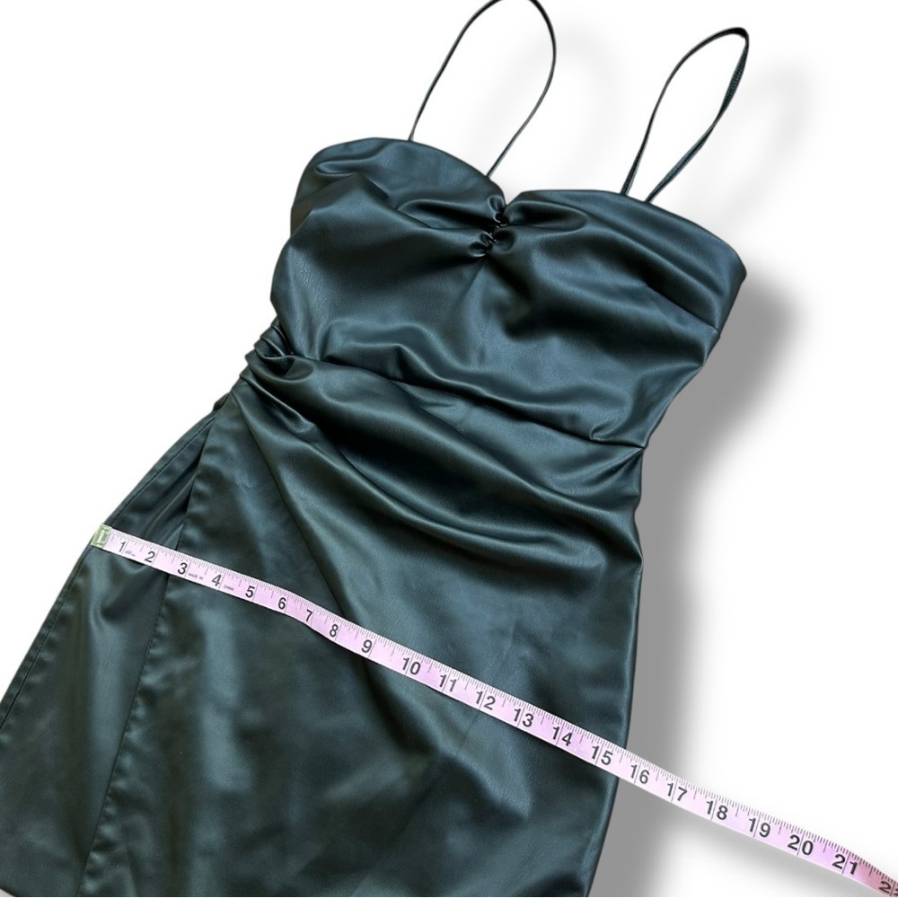 Zara Black Faux Leather Mini Dress | Size Extra Small - Picture 13 of 16